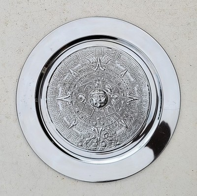 Aztec Alpaca Silver Wall Calendar Plate