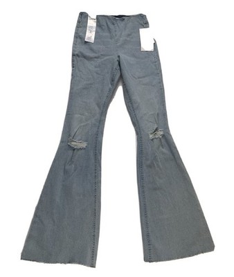 Tinseltown Flare Leg Jeans Distressed Ripped Womens 5/27 Blue New NWT