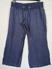 Lilly Pulitzer The Beach Pants Wide Leg 100 Linen Blue Pull On Resort Coastal