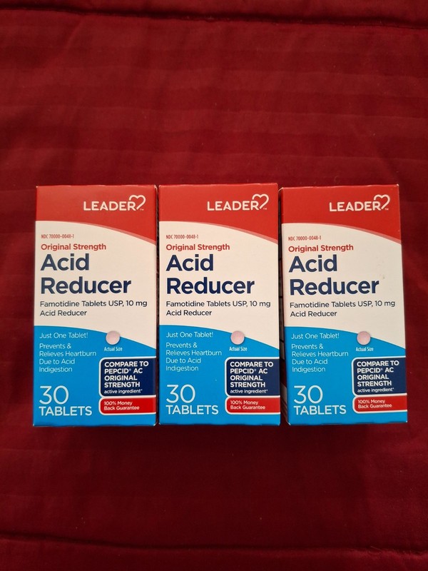 3 Leader Acid Reducer 10 mg Famotidine, 30 tablets Each