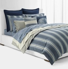 Lauren Ralph Lauren Gavin Stripe King Duvet 3 Piece Set Duvet Cover Pillow Shams