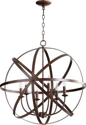 Quorum International 6009-6 Celeste 6 Light 25-1/2''W Taper Candle - Bronze