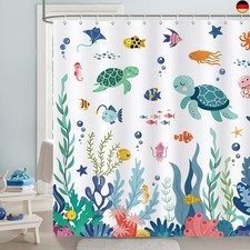 Bonhause Duschvorhang Cartoon Meerestiere Kinder Ozean Unterwasser Fisch