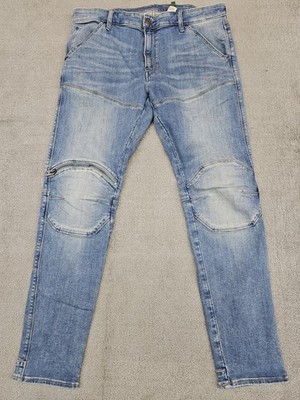 G-STAR Mens 5620 3D Zip Knee Skinny Jeans Blue  36x32