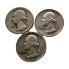 Vintage Silver Washington Quarters – 1939  1956  1959 – Clean Set  90% Silver