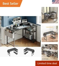 Compact 40-Inch L-Shaped Desk for Effortless Organization & Stylish Workspace