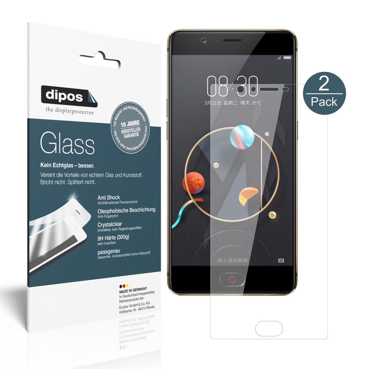 Protecteur D'écran En Verre Trempé 9H Pour Nubia M2 - Ultra Résistant Et Transparent - Neuf