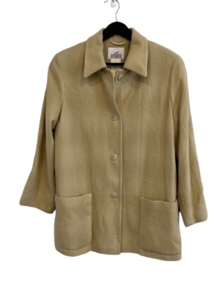 VINTAGE Mondi Blazer Women's 38 Yellow Plaid Jacket 90s Wool Blend