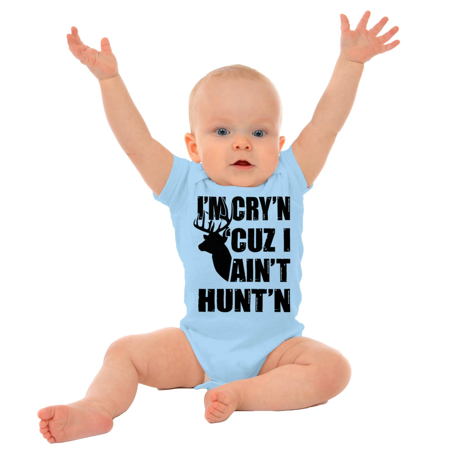 Im Crying Because Im Not Hunting Deer Buck Newborn Baby Boy Girl Infant Romper eBay