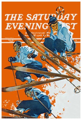 Vintage-Style Ski Poster - Saturday Evening Post 1938