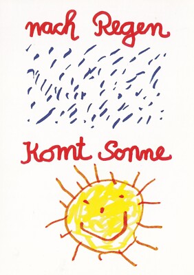 Postcard 'after rain comes sun'