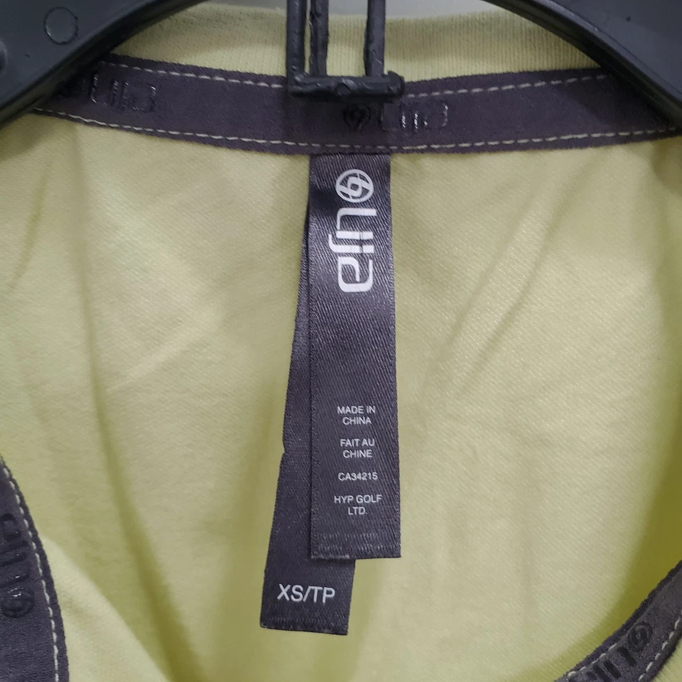 Camiseta sin mangas de golf Lija verde lima claro suave botón delantero talla XS Foto 4 de 4