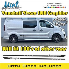 LWB VAUXHALL VIVARO Camper Side Stripes Decals Stickers Van Graphics NO P&P 069