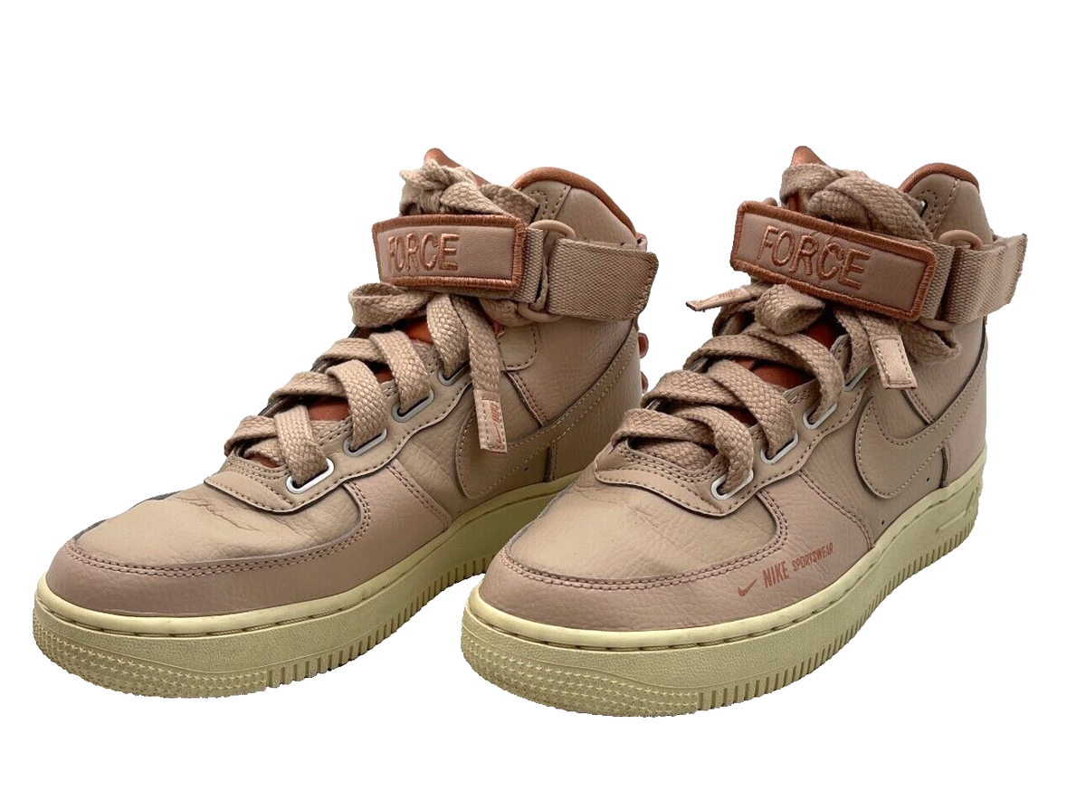 Nike Air Force Shoes Womens Size Pale Pink Utility Sneakers High Top