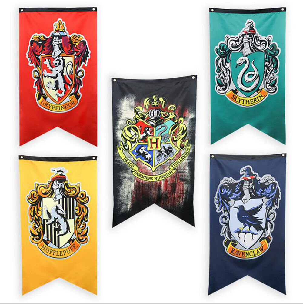 Harry Potter House Banner Flag Gryffindor Slytherin Ravenclaw Hufflepuff  gifts