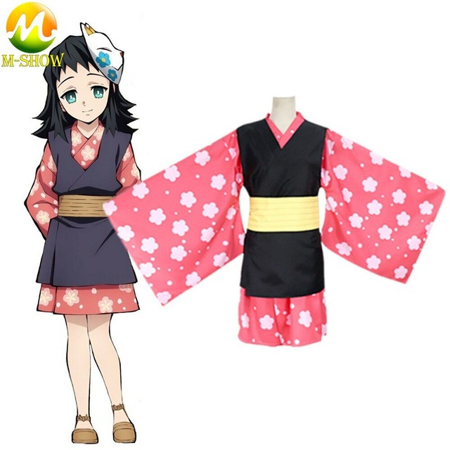 Anime Girl Cos Demon Slayer Kimetsu No Yaiba Makomo Cosplay Costume 