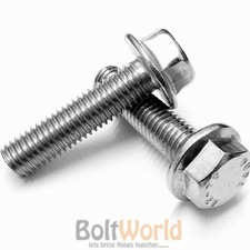 FLANGED HEXAGON HEAD BOLTS FLANGE HEX SCREWS A2 STAINLESS STEEL M5 M6 M8 M10