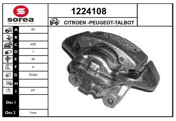 Étrier de frein SNRA 1224108 en fonte haute résistance Peugeot 305 II