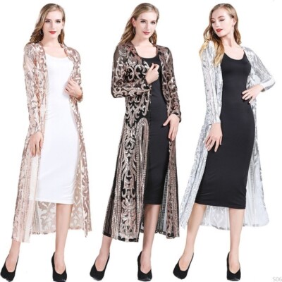 Sequin Evening Ballroom Prom Party Show Outfit Cape Cardigan Coat Dress 6  Colors | eBay