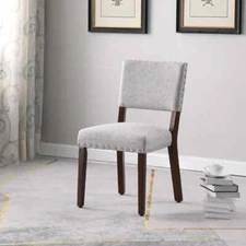 HomePop 20.5" Traditional Fabric Dining Chair in Gray one only