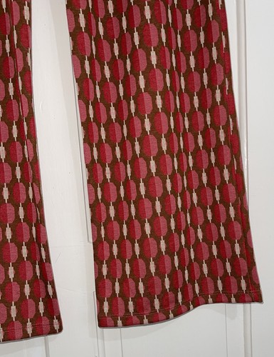 ZARA RED BROWN GEOMETRIC PRINT WIDE-LEG JACQUARD TROUSERS SIZE XL BNWT - Picture 6 of 10