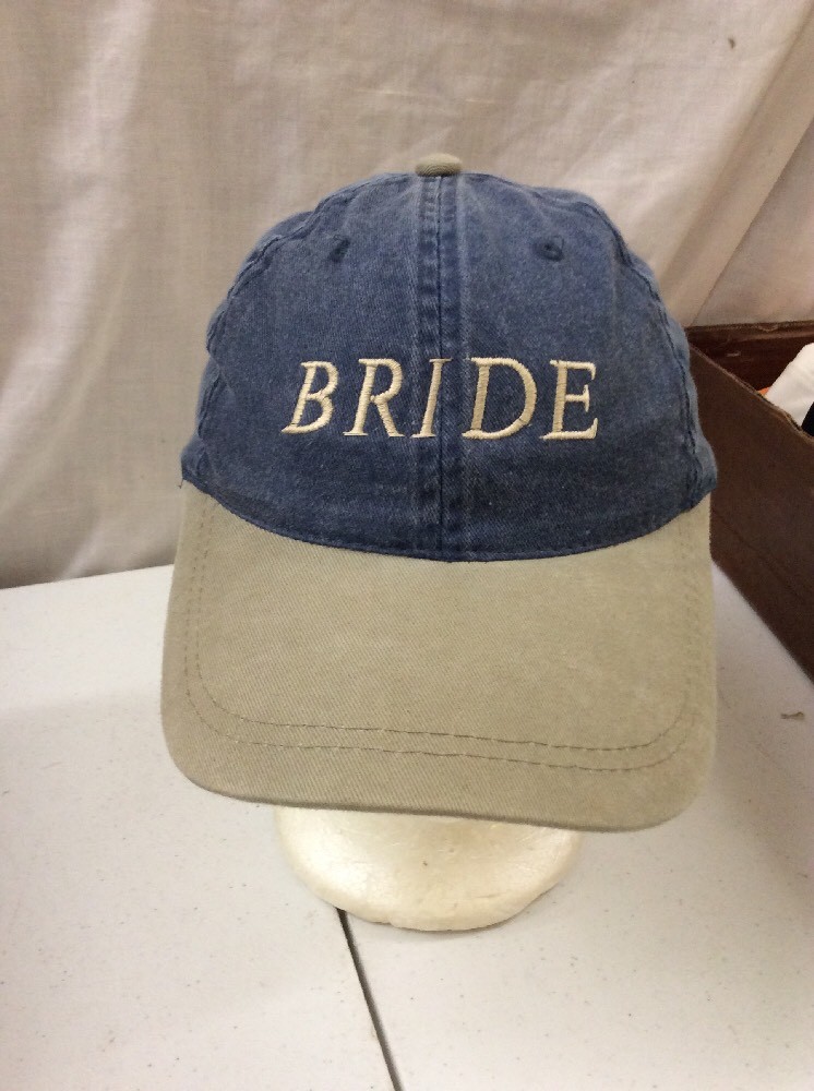 trucker hat baseball cap Vintage Hook And Loop BRIDE DENIUM FUNNY HAT