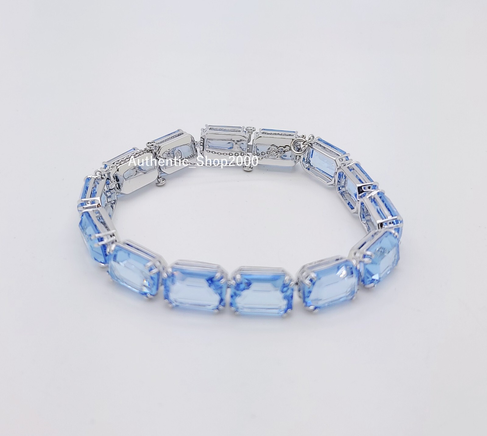 Swarovski Crystal Millenia Bracelet Octagon Cut Blue Rhodium Plated ...
