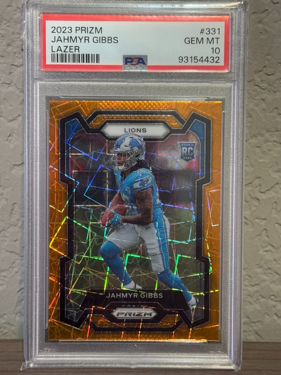 2023 Panini Prizm Jahmyr Gibbs ROOKIE CARD RC LAZER #331 PSA 10 GEM MINT