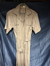 Vintage 50s Walls Jumpsuit Short Sleeve Soft Tan Coveralls