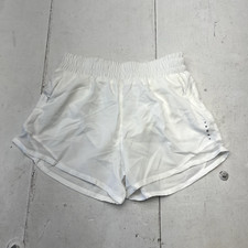White Athletic Shorts With Zipper Pockets Girls Size Large 12 NEW