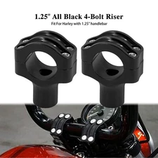 Black 1.25" Handlebar Riser Bar Mounting Clamp Fit For Harley Touring Softail