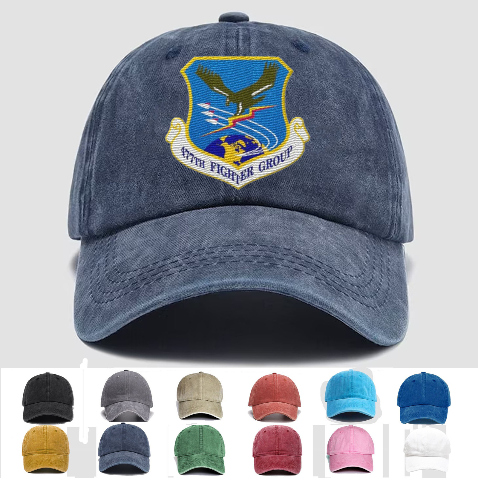 Custom Embroidered Hat 477th Fighter Group, Veteran Cap, Trucker Hat, Gift Idea