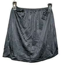 Vtg Vassarette Mini Slip Sz S Style 11-122 Nylon Black Goth Punk Rock