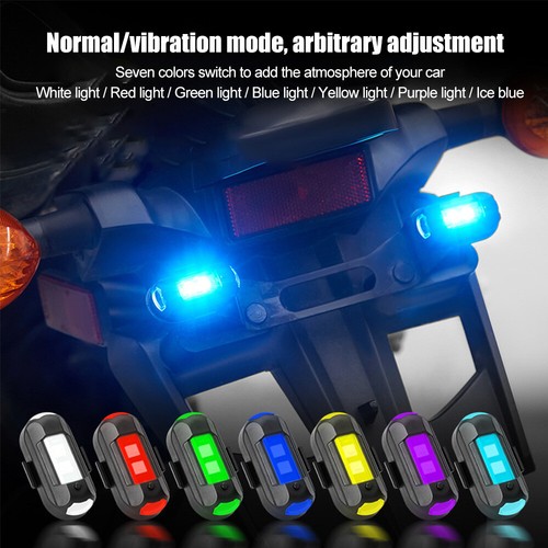 MAGNETIC 7COLORS LED AIRCRAFT STROBE LIGHTS USB CHARGING MOTORBIKE WARNING LIGHT - Picture 9 of 11