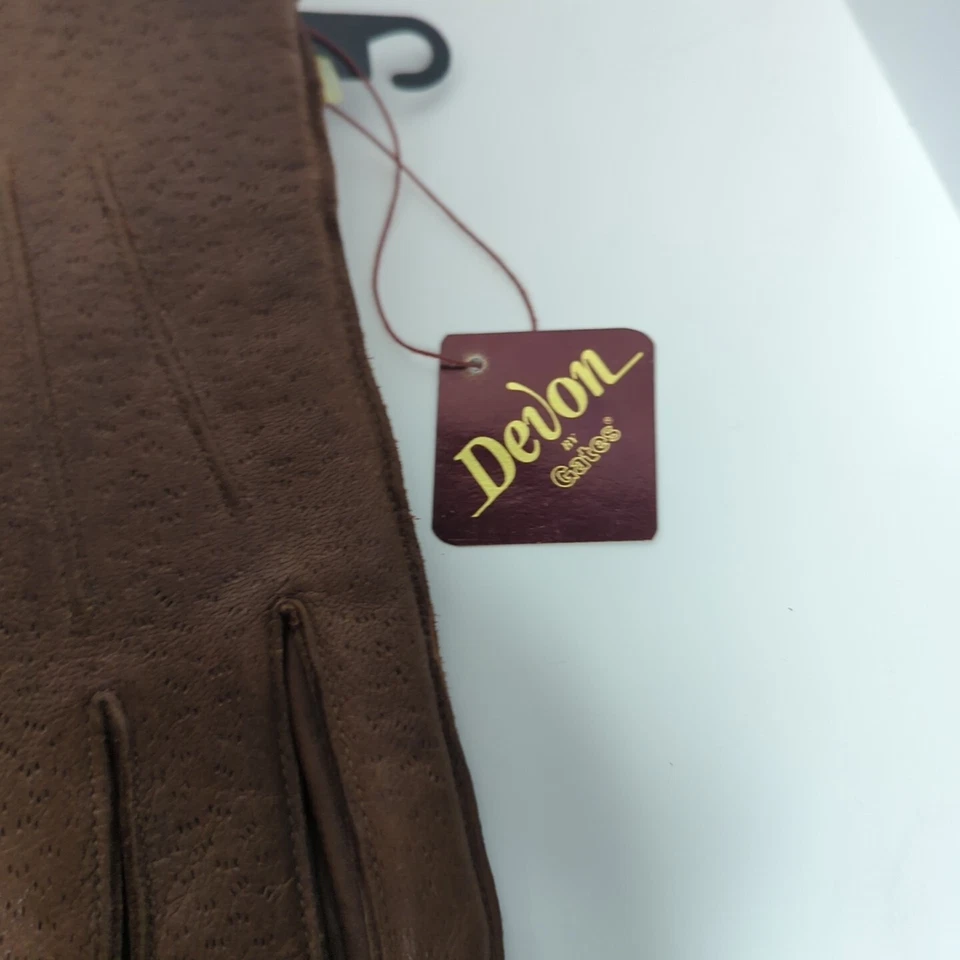 VTG Gates Deer Skin Leather Driving / Dress Gloves Mens Size L Lined Brown Rare  - Image 2 of 4