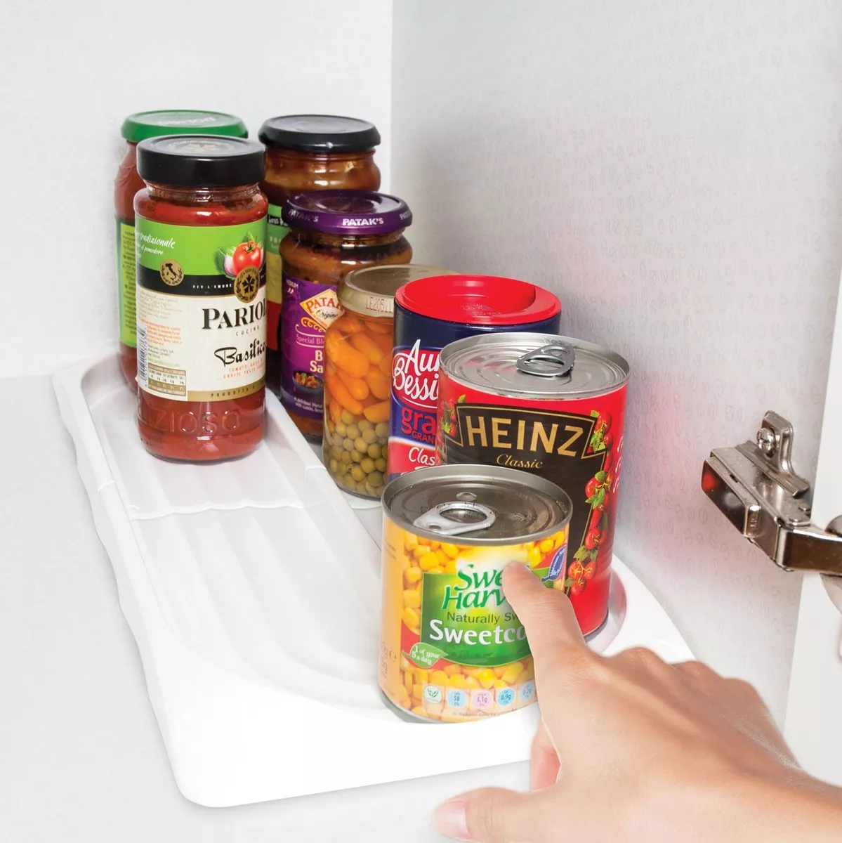 Kitchen Cupboard Storage Organiser! Food Tin Can Tidy Kitchen