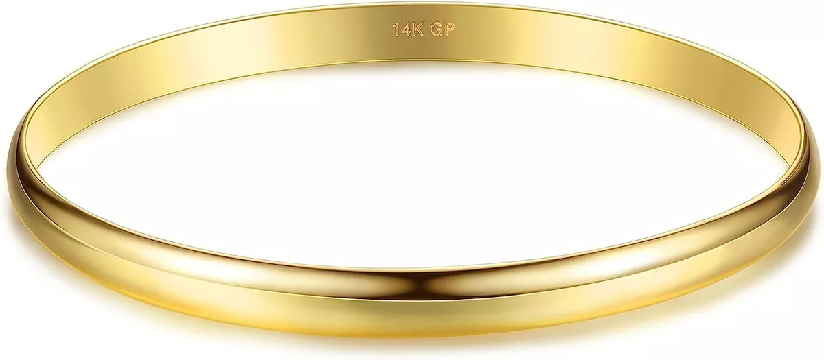 Luxury And Classy 6 MM 14 K Gold Plated Bracelet Bangle Bracelet