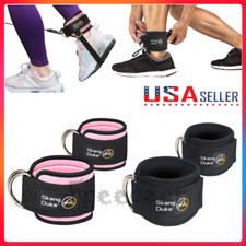 Ankle D Ring Strap Thigh Leg Pulley Lifting Padded Cable Attachment Gym Weight