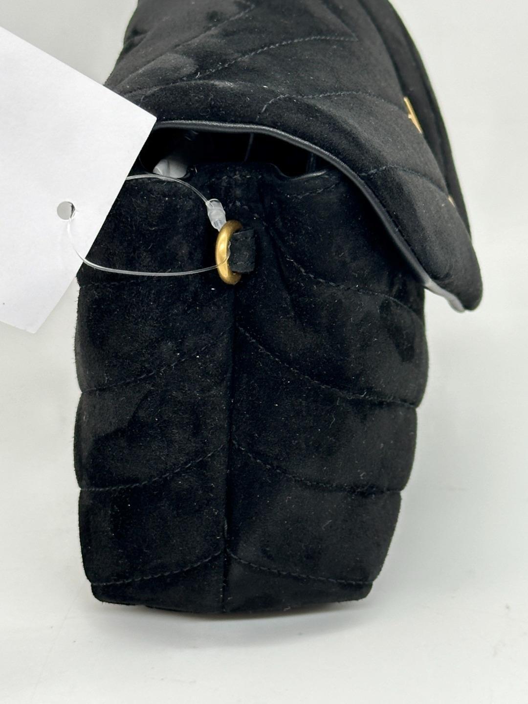 Saint Laurent YSL Monogram Toy LouLou Quilted Chevron Suede Crossbody Bag $2150 image 8