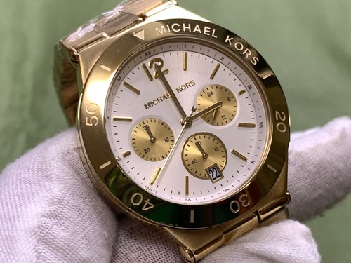 Michael Kors MK5933 Wyatt Chronograph Date White Dial Gold Women's Quartz Watch