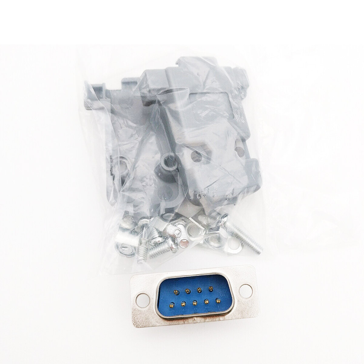 5X DB9 9Pin Female Solder Cup Connector with Plastic Hood Shell