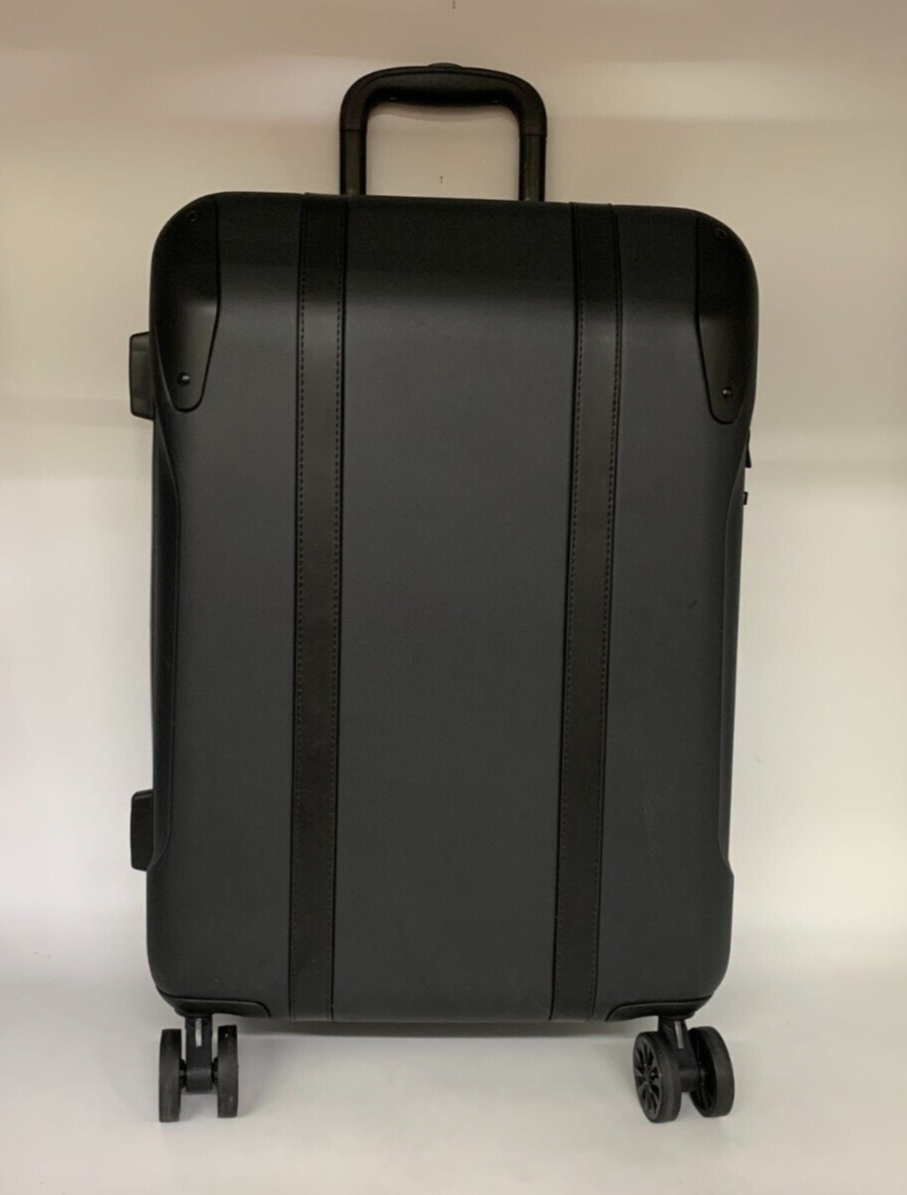 "Pottery Barn Sierra Luggage Collection ABS Plastic Suitcase Black 24\"h #3C"