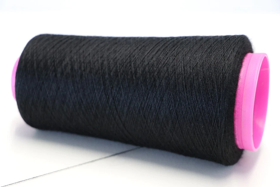 P12 (120€/kg) 100g SUPERSOFT MERINO / SEIDE / KASCHMIR SCHWARZ (60/2) Zwirn Wool - Bild 3 von 4
