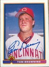 Tom Browning Autographed 1991 Bowman #684