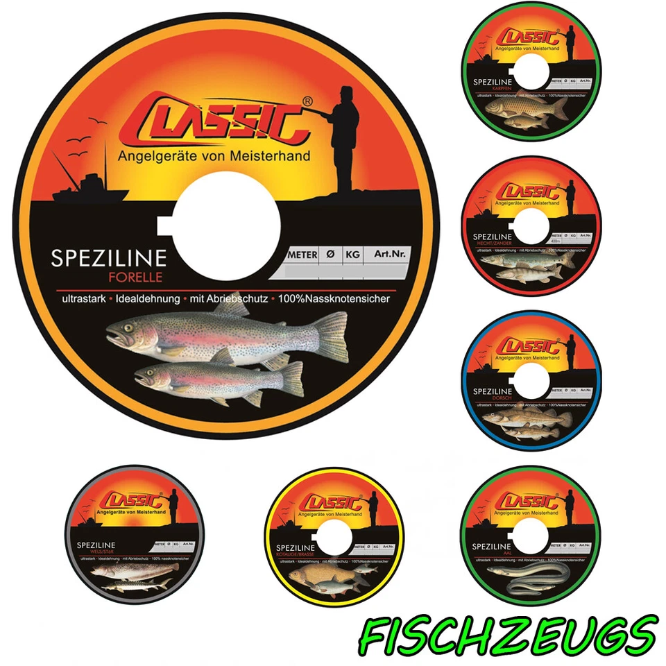 Angelschnur Monofil Forelle Hecht Zander Aal Karpfen Wels Stör Dorsch Rotauge