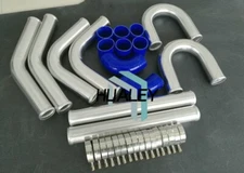 2.5" 63mm Aluminum Universal Intercooler Turbo Piping Pipe Kit+Hose+Clamps