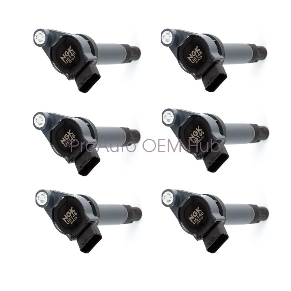 6x 9091902246 OEM NGK Ignition Coil For Toyota Highlander Lexus RX330 ES330 3.3L - Imagem 3 de 3