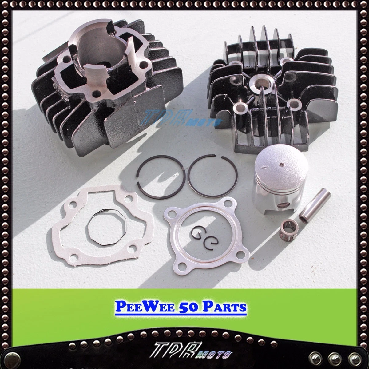 Kit haut moteur cylindre, piston, culasse Ø40mm CGN fonte YAMAHA PEEWEE, PW  50, YZINGER, JIANSHE PY, LONCIN PY,  50cc