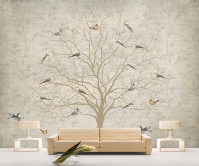 3D Sparrow Trunk 1791 Wallpaper Mural Wall Print Wall Wallpaper Murals US Coco