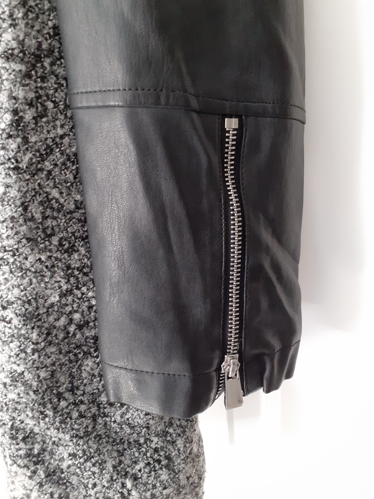 Ladies Coat Faux Leather & Faux Fur Size 12 F & F Tesco eBay